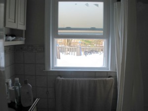 Snow Drift outside bathroom window