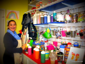 Colleen and the paint center!