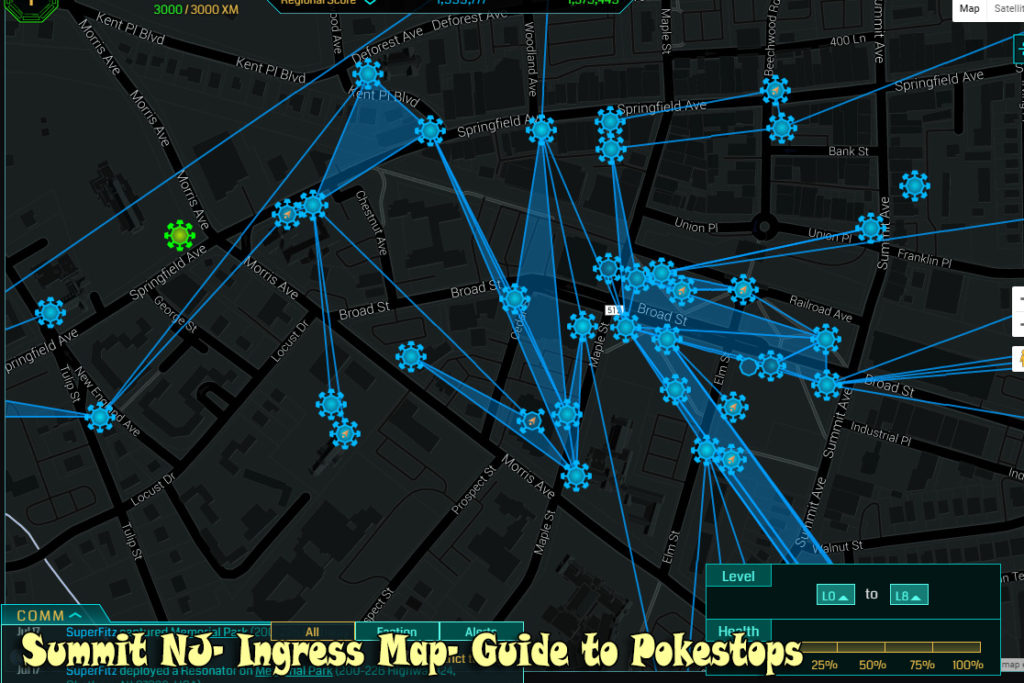 Ingress Map of Summit NJ