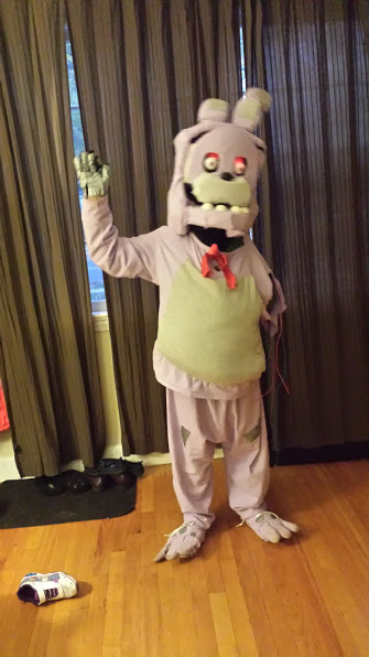 Eric in his Withered Bonnie Costume before the school celebration