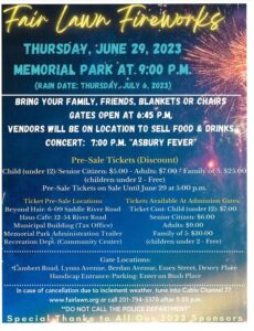 Fair Lawn 2023 fireworks 